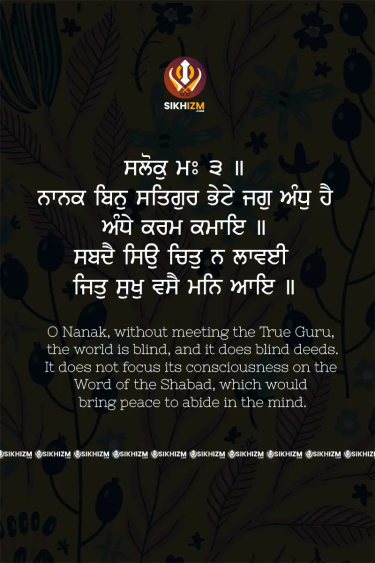 Nanak Bin Satguru Bhete Jag Andh Hai