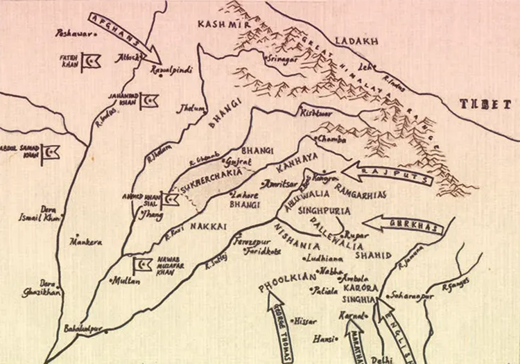 Sikh Misls Map 1780