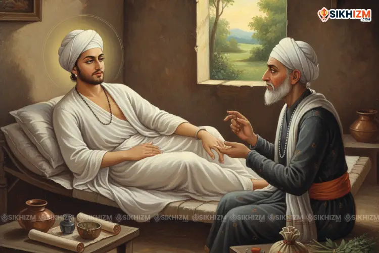 Guru Nanak Dev with the Physician (Vaidya Hardas Ji)