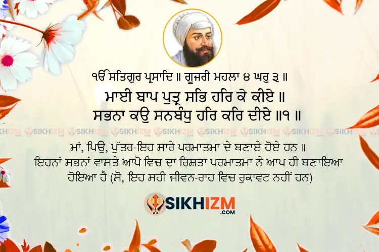 Maai Baap Puttar SAbh Har Ke Kiye Gurbani Quote Sikhism Wallpaper