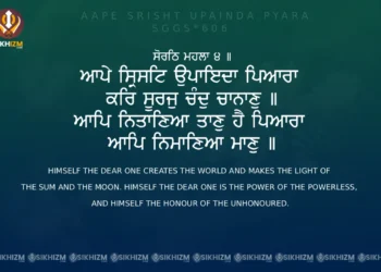 Aape Srist Upainda Pyara Gurbani Quote Sikhism Wallpaper